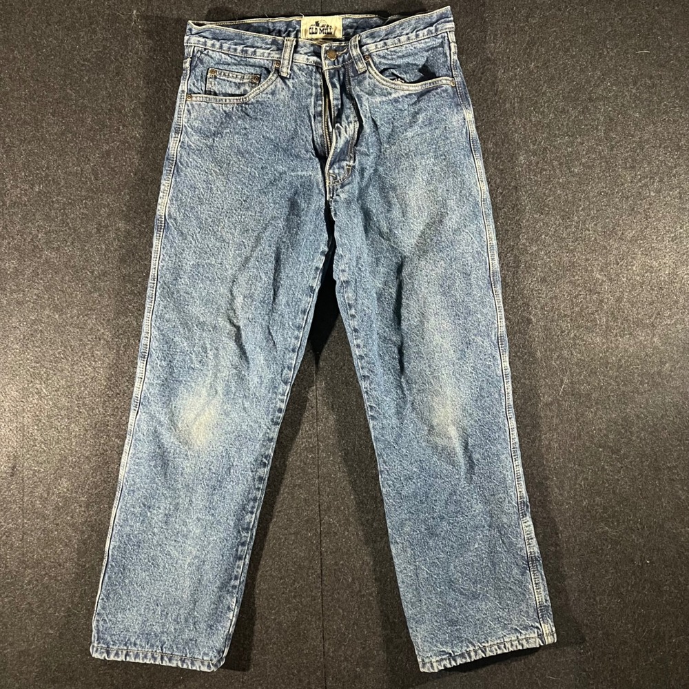 Old Mill Fleece Lined Jeans Mens 32x30 Blue Denim Workwear Winter Rugged Vintage